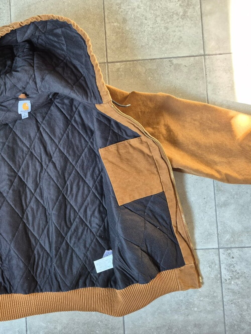 Men's Carhartt J130 Sandstone Cotton Duck Active Jacket Large Tall - Picture 7 of 14